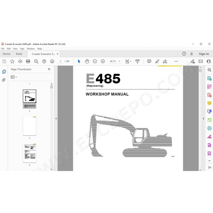 New Holland Excavator E485 service manual