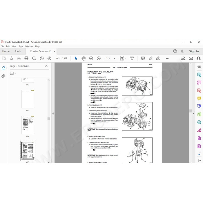 New Holland Excavator E485 service manual