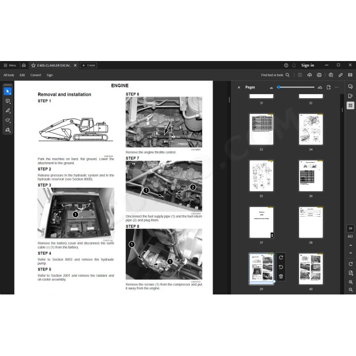 New Holland Excavator E805 service manual