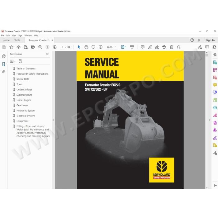 New Holland Excavator EC270 service manual