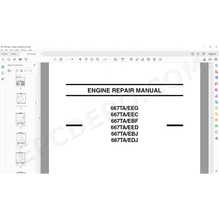 New Holland Engine 667TA/EEG 667TA/EEC 667TA/EBF 667TA/EED 667TA/EBJ 667TA/EDJ 667TA/EBD service manual