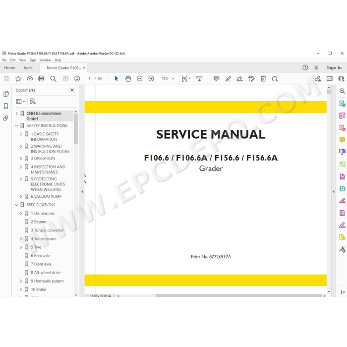 New Holland Motor Grader F106.6 F106.6A F156.6 F156.6A service manual