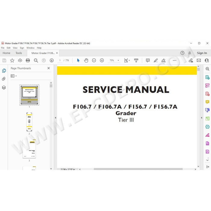 New Holland Motor Grader F106.7 F106.7A F156.7 F156.7A Tier 3 service manual
