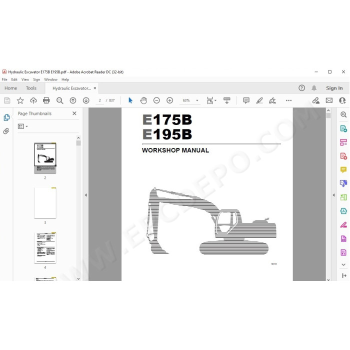 New Holland Excavator E175B E195B service manual