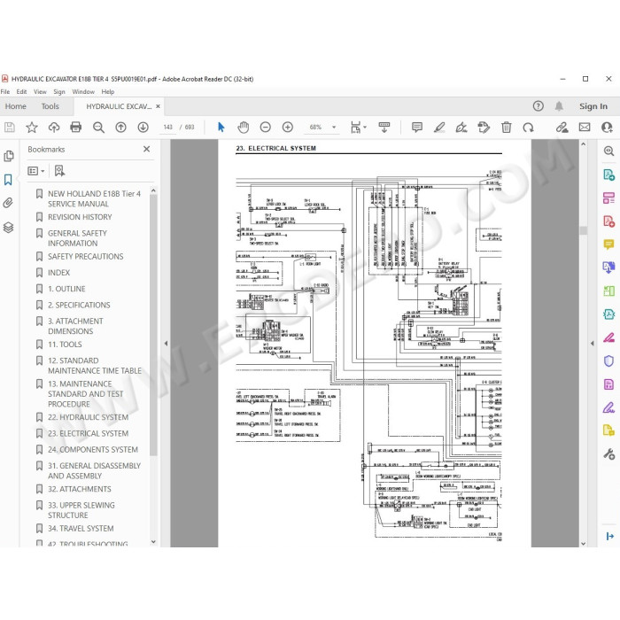 New Holland Mini Excavator E18B Tier 4 service manual