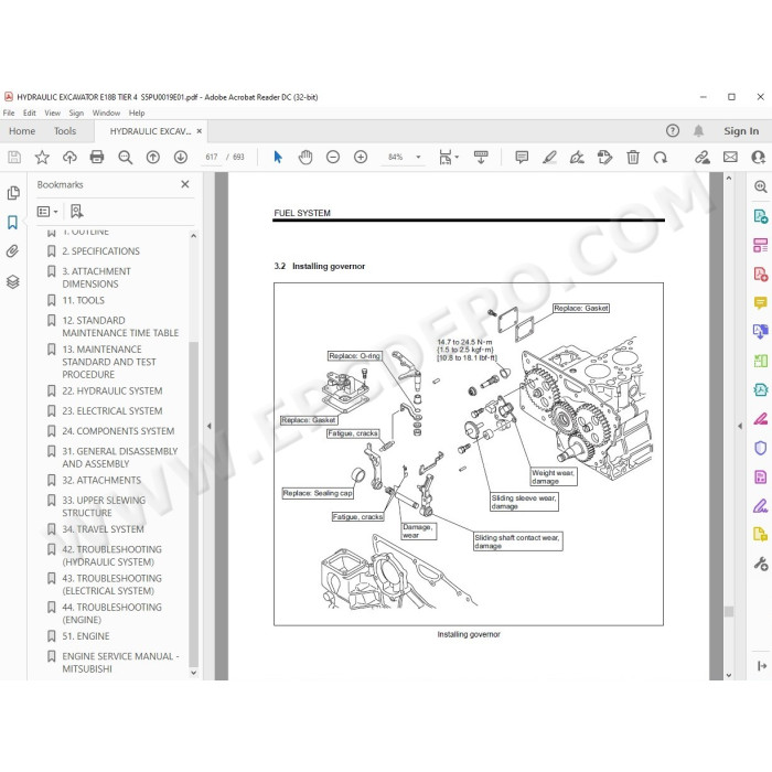 New Holland Mini Excavator E18B Tier 4 service manual
