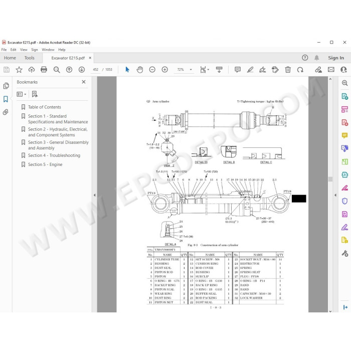 New Holland Hydraulic Excavator E215 service manual