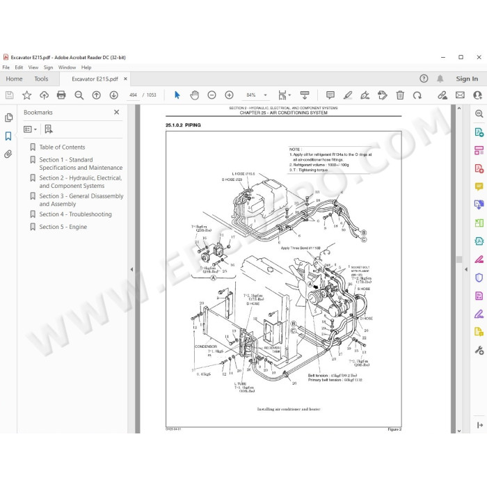 New Holland Hydraulic Excavator E215 service manual