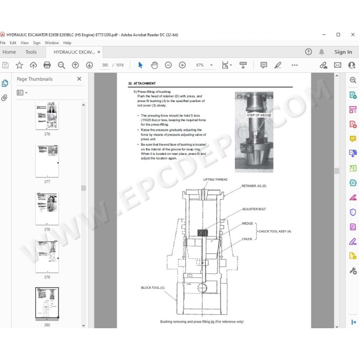 New Holland Excavator E215B E265B E385B service manual