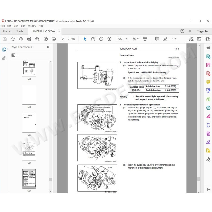New Holland Excavator E215B E265B E385B service manual
