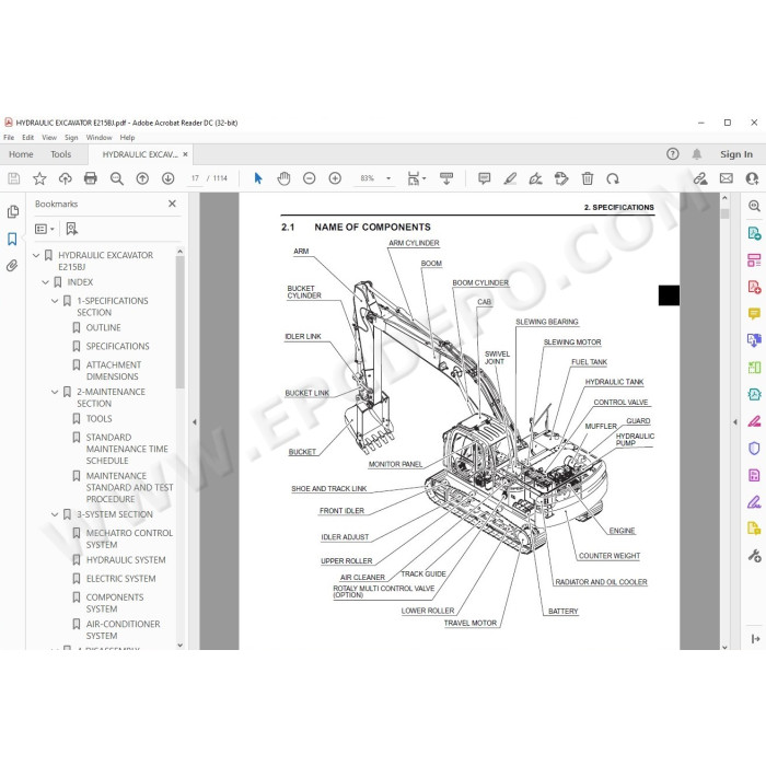 New Holland Hydraulic Excavator E215BJ service manual