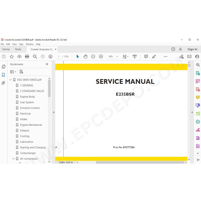 New Holland Excavator E235BSR E235BSRLC E235BSRNLC service manual