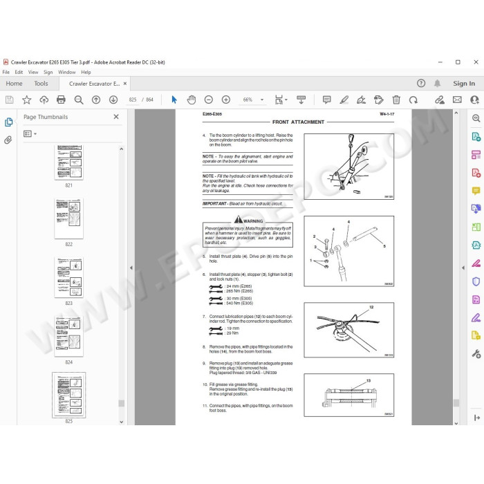 New Holland Excavator E265 E305 Tier 3 service manual