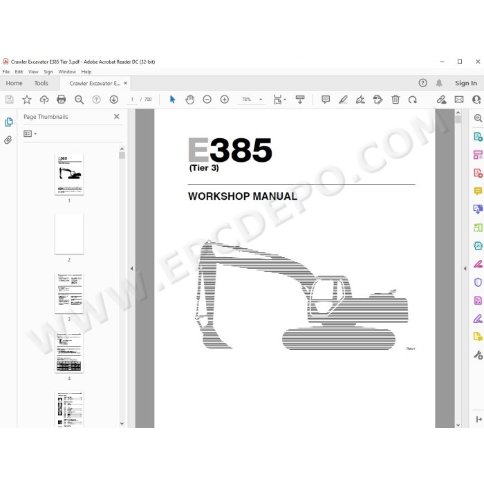 New Holland Excavator E385 Tier 3 service manual