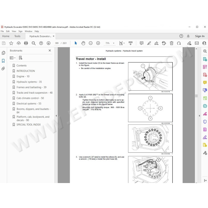 New Holland Excavator E385C E405C Evo Tier 3 service manual