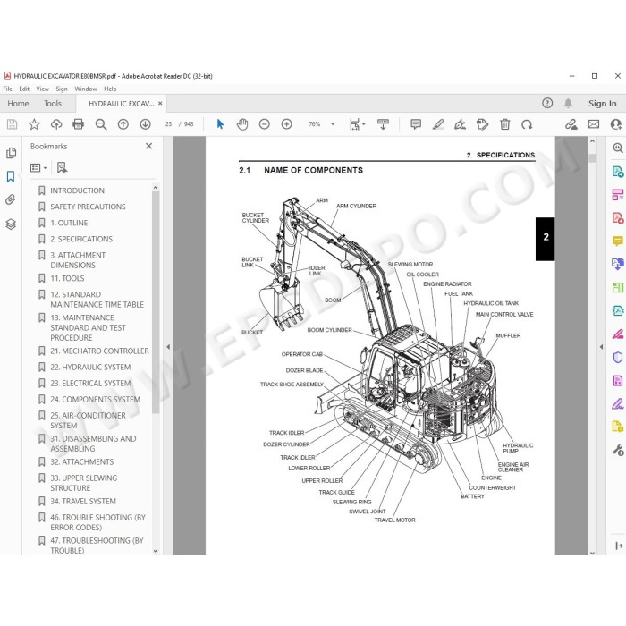 New Holland Hydraulic Excavator E80BMSR E80MSR service manual