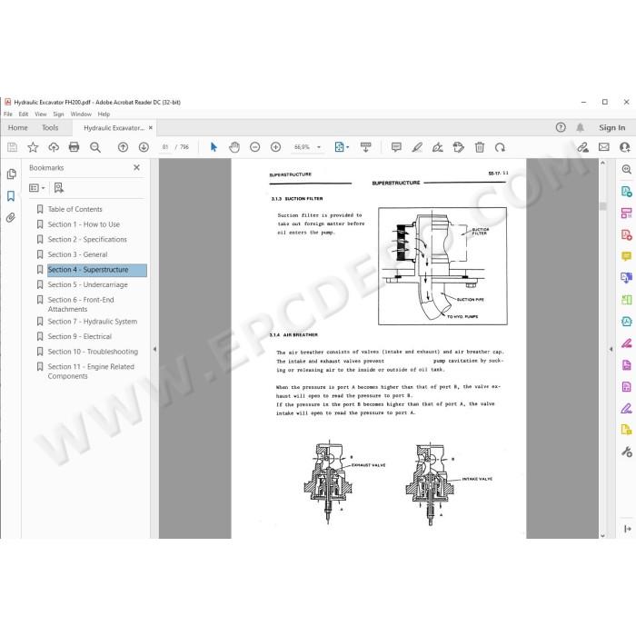 Fiat Hitachi Hydraulic Excavator FH200 service manual