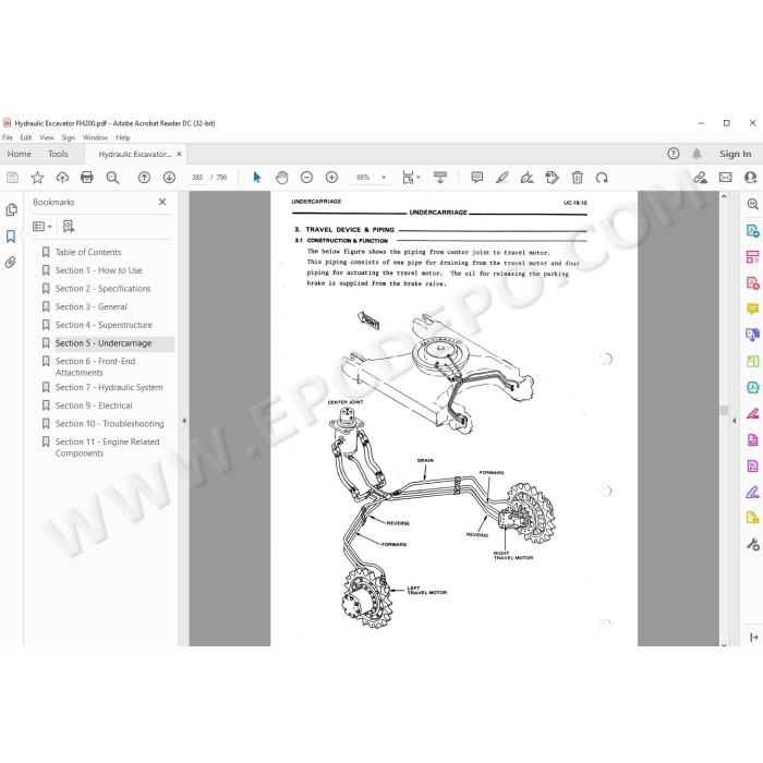 Fiat Hitachi Hydraulic Excavator FH200 service manual