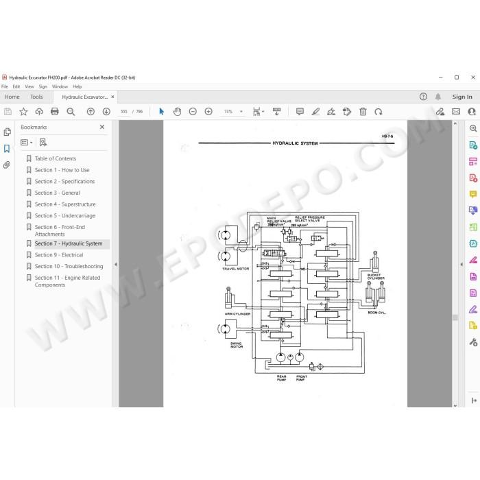 Fiat Hitachi Hydraulic Excavator FH200 service manual