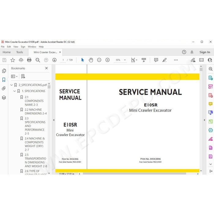 New Holland Mini Excavator E10SR service manual
