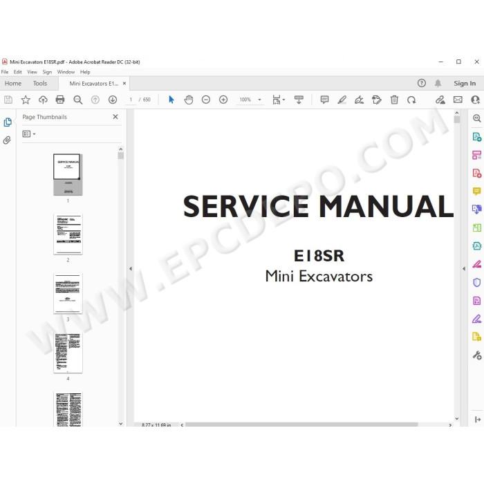 New Holland Mini Excavator E18SR service manual