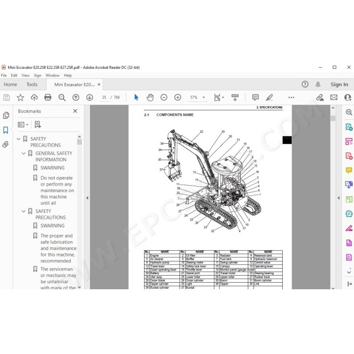 New Holland Mini Excavator E20.2SR E22.2SR E27.2SR service manual