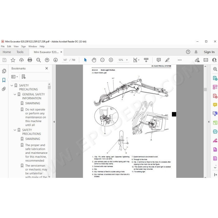 New Holland Mini Excavator E20.2SR E22.2SR E27.2SR service manual