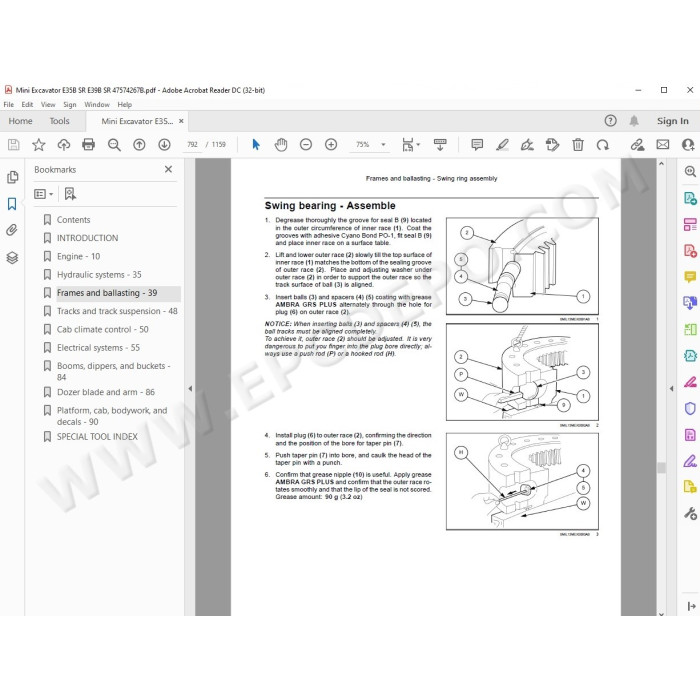 New Holland Mini Excavator E35B E39B SR service manual