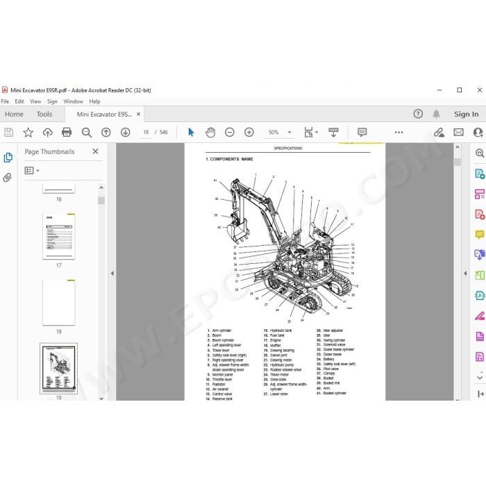 New Holland Mini Excavator E9SR service manual