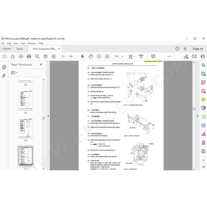 New Holland Mini Excavator E9SR service manual