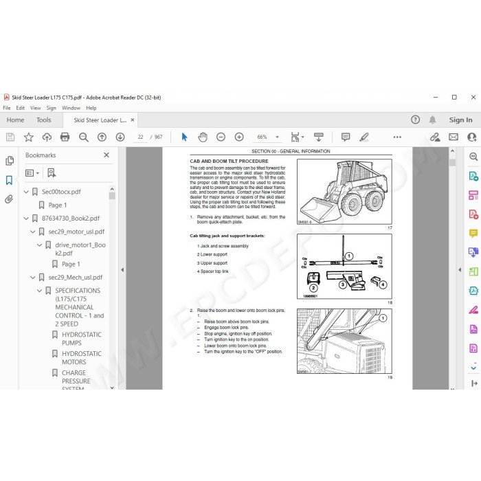 New Holland Skid Steer Loader L175 C175 service manual