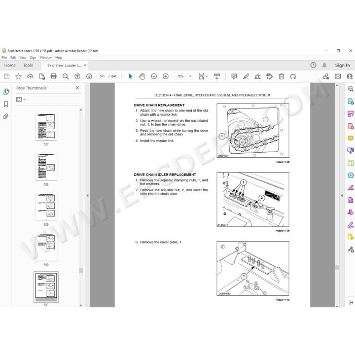 New Holland Skid Steer Loader L250 L255 service manual