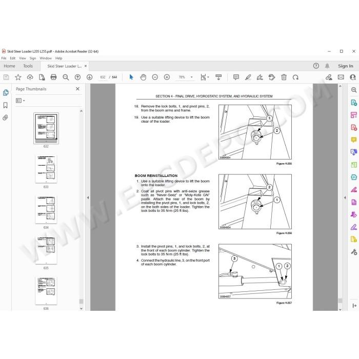 New Holland Skid Steer Loader L250 L255 service manual