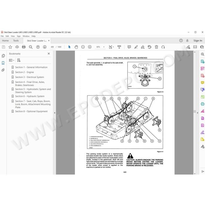 New Holland Skid Steer Loader L865 Lx865 Lx885 Lx985 service manual