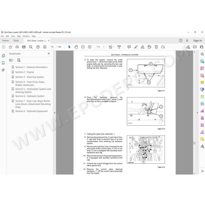 New Holland Skid Steer Loader L865 Lx865 Lx885 Lx985 service manual