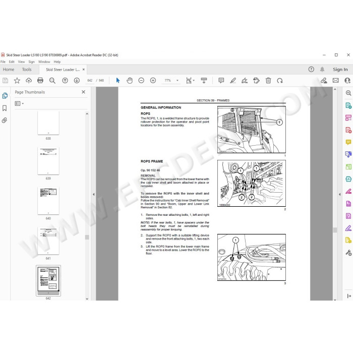 New Holland Skid Steer Loader LS180 LS190 service manual