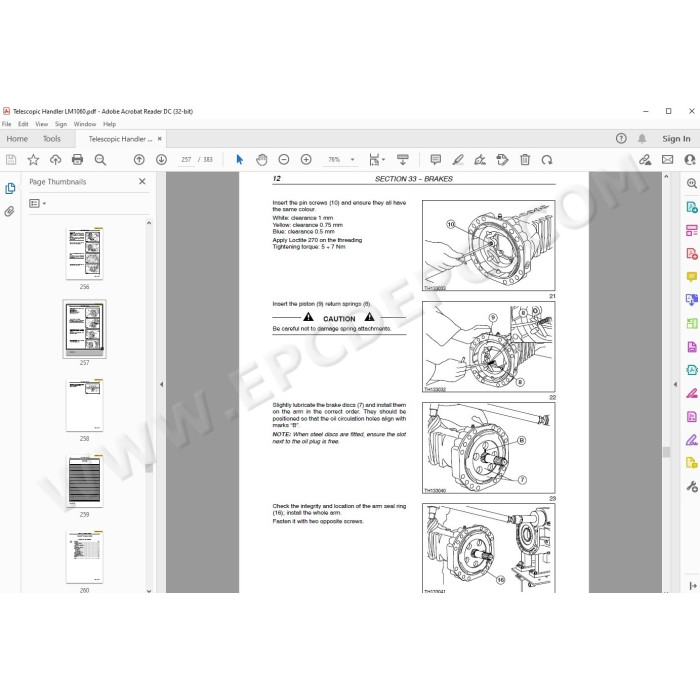 New Holland Telescopic Handler LM1060 service manual