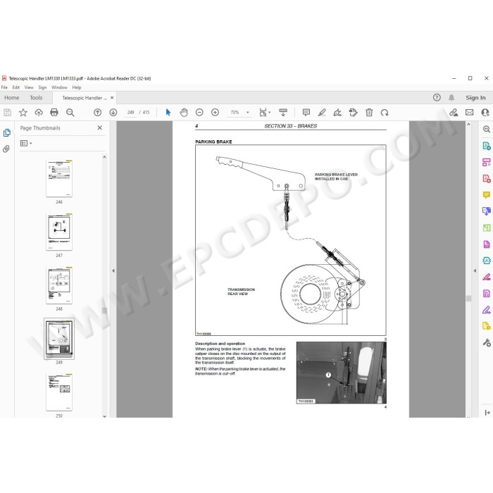 New Holland Telescopic Handler LM1330 LM1333 service manual