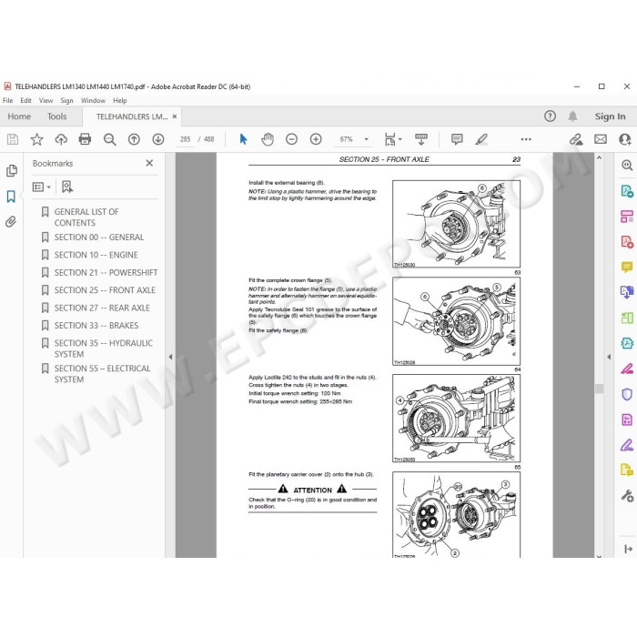 New Holland Telehandler LM1340 LM1440 LM1740 service manual