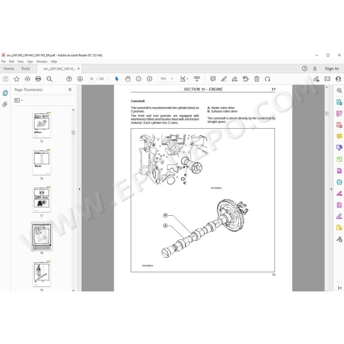 New Holland Telescopic Handler LM1340 LM1343 LM1345 LM1443 LM1445 LM1743 LM1745 Turbo service manual