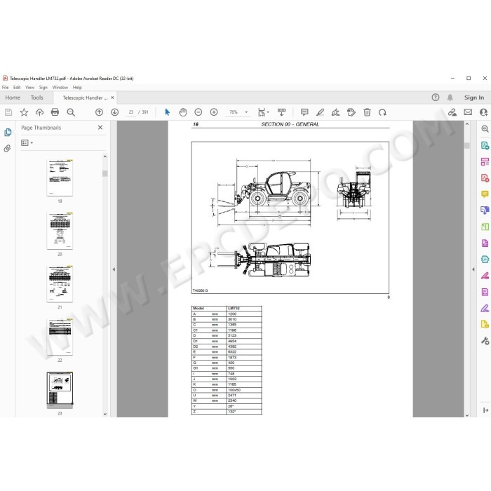 New Holland Telescopic Handler LM732 service manual