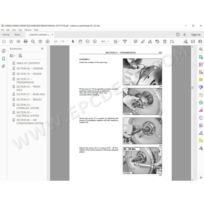 New Holland Telescopic Handler LM5040 LM5060 LM5080 service manual