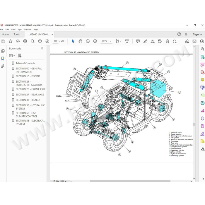 New Holland Telescopic Handler LM5040 LM5060 LM5080 service manual