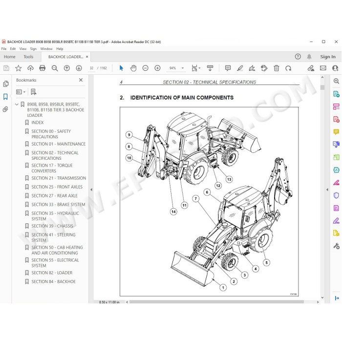 New Holland Backhoe Loader B90B B95B B95BLR B95BTC B110B B115B Tier 3 service manual