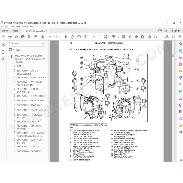 New Holland Backhoe Loader B90B B95B B95BLR B95BTC B110B B115B Tier 3 service manual