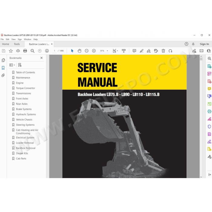 New Holland Backhoe Loader LB75B LB90 LB90B LB95B LB110 LB110B LB115B service manual