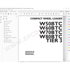 New Holland Wheel Loader W50BTC W60BTC W70BTC W80BTC Tier 3 service manual