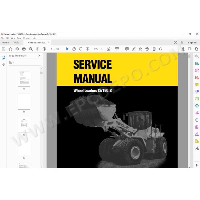 New Holland Wheel Loader LW190.B service manual