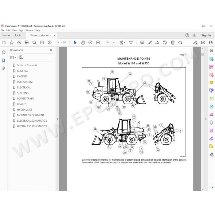 New Holland Wheel Loader W110 W130 service manual