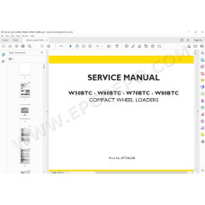 New Holland Wheel Loader W50BTC W60BTC W70BTC W80BTC service manual